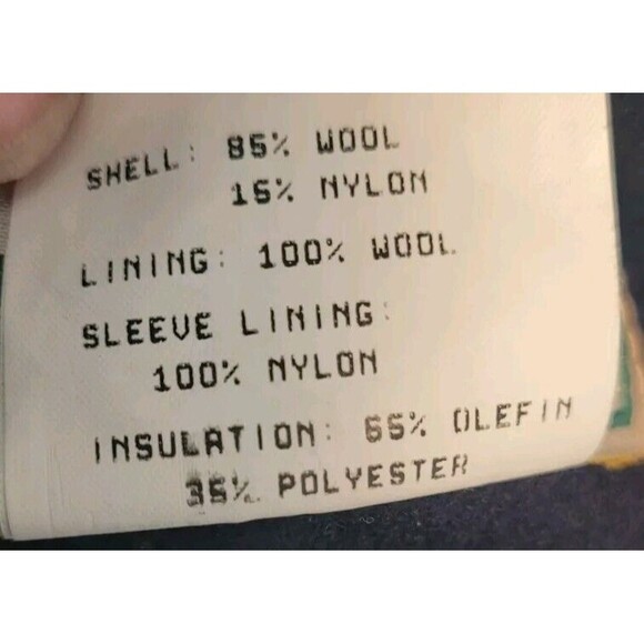 Vintage 80s LL Bean Duffle Over Coat WOOL Women's size Large Blue Green Plaid - Picture 3 of 7